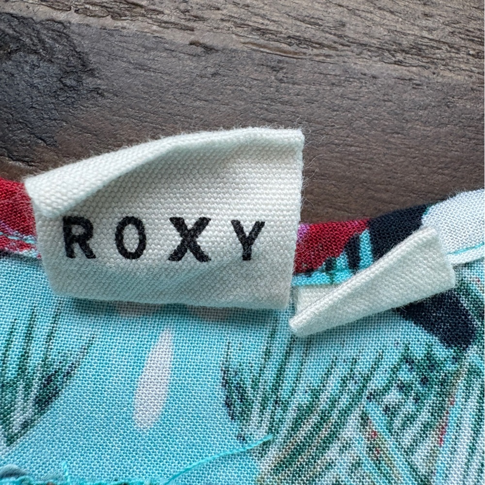 Roxy Floral Strappy Long Dress Size 12 Hawaiian Tropical Beach Vacation Poolside - Picture 3 of 13